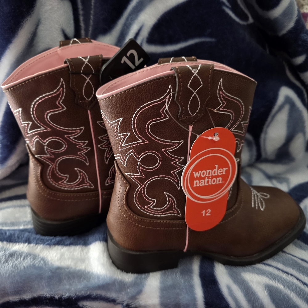 NWT Wonder Nation Toddler And Big Girls Cowgirl Western Boot Size: 12 - Picture 11 of 15